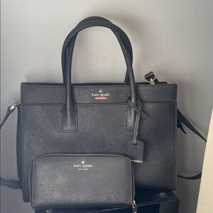 Kate Spade Elegant Black Tote and Wallet